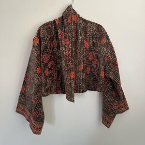 Anthropologie Cropped Wide Sleeve Jacket